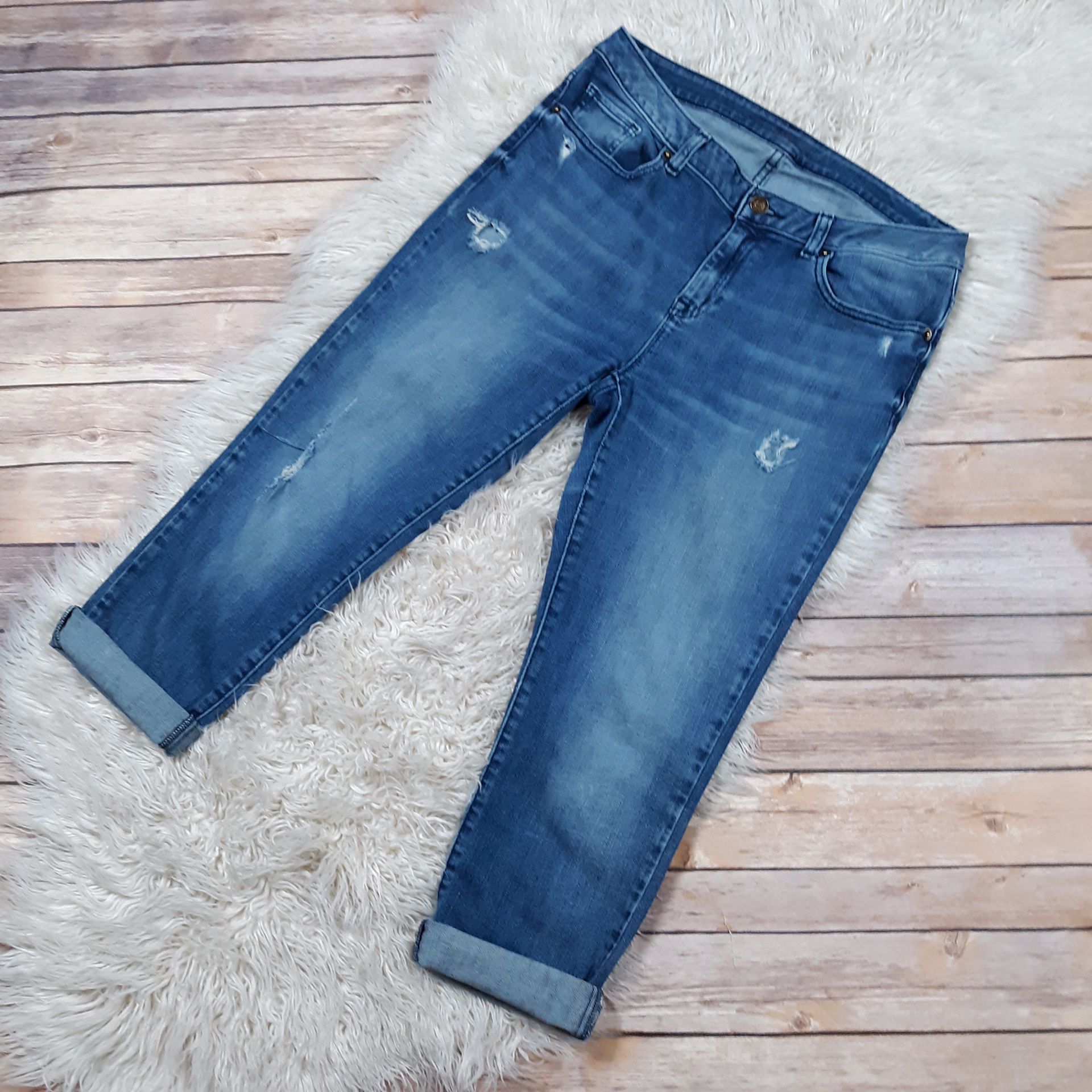 Michael Kors | Distressed Denim Cropped Jeans- SZ 6