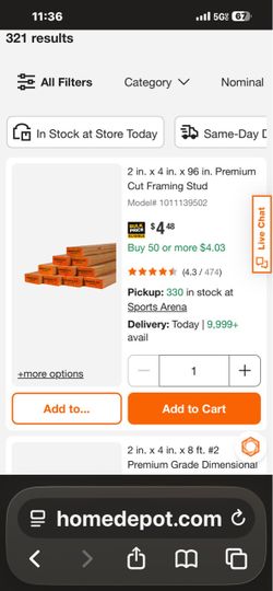 2x4x8’ lumber