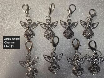 Silver Angel Charms with Lobster Clasp