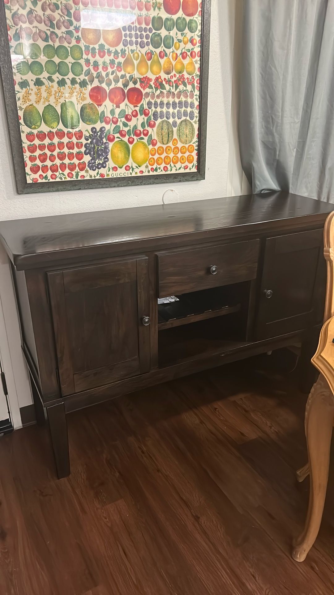 Brown Dresser With Wine Rack