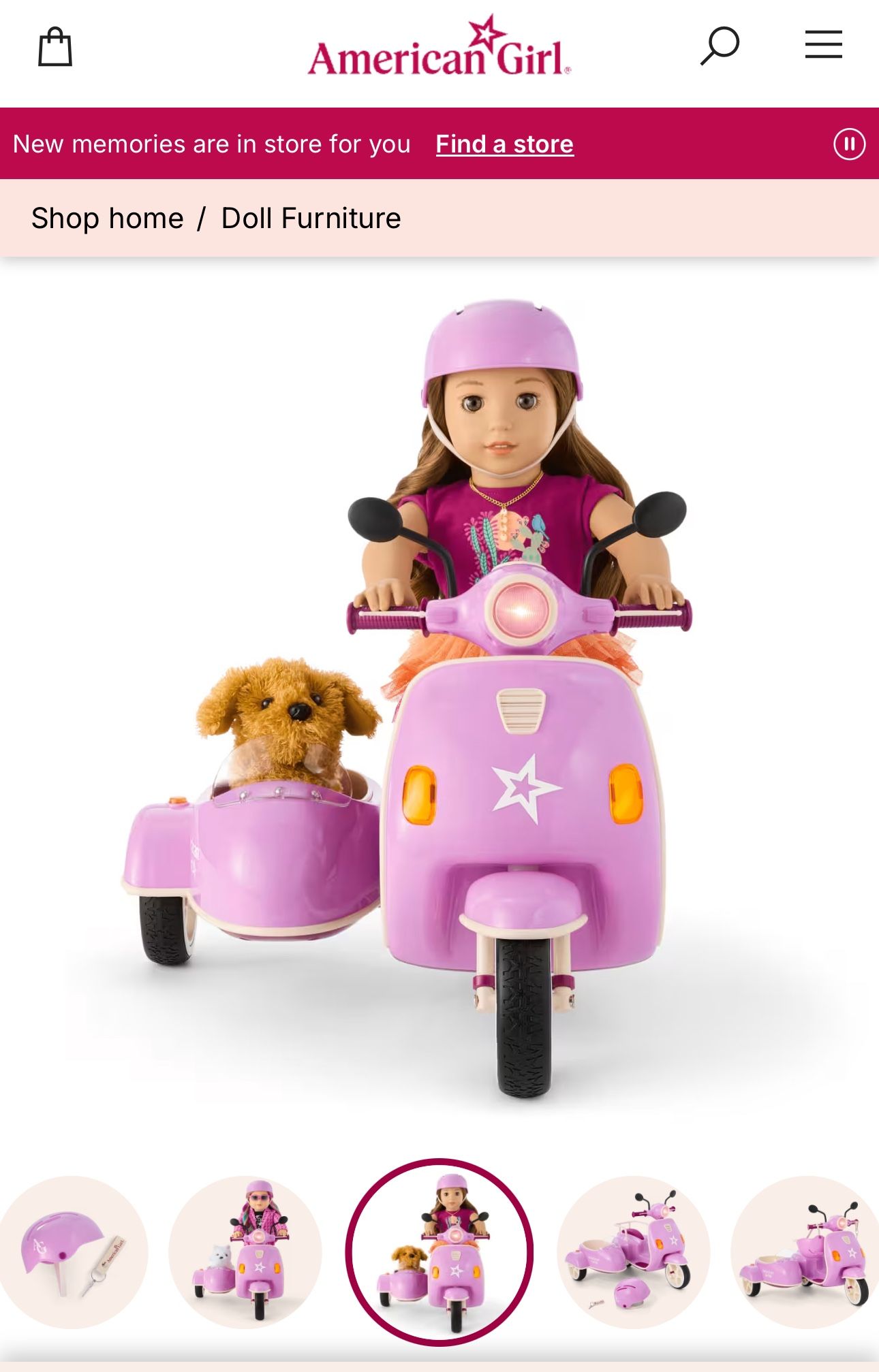 American Girl Road Scooter & Sidecar