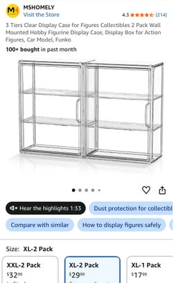 3 Tiers Clear Display Case for Figures Collectibles
