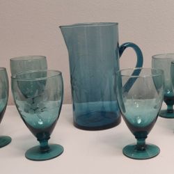 Crystal Pitcher And Goblet Set