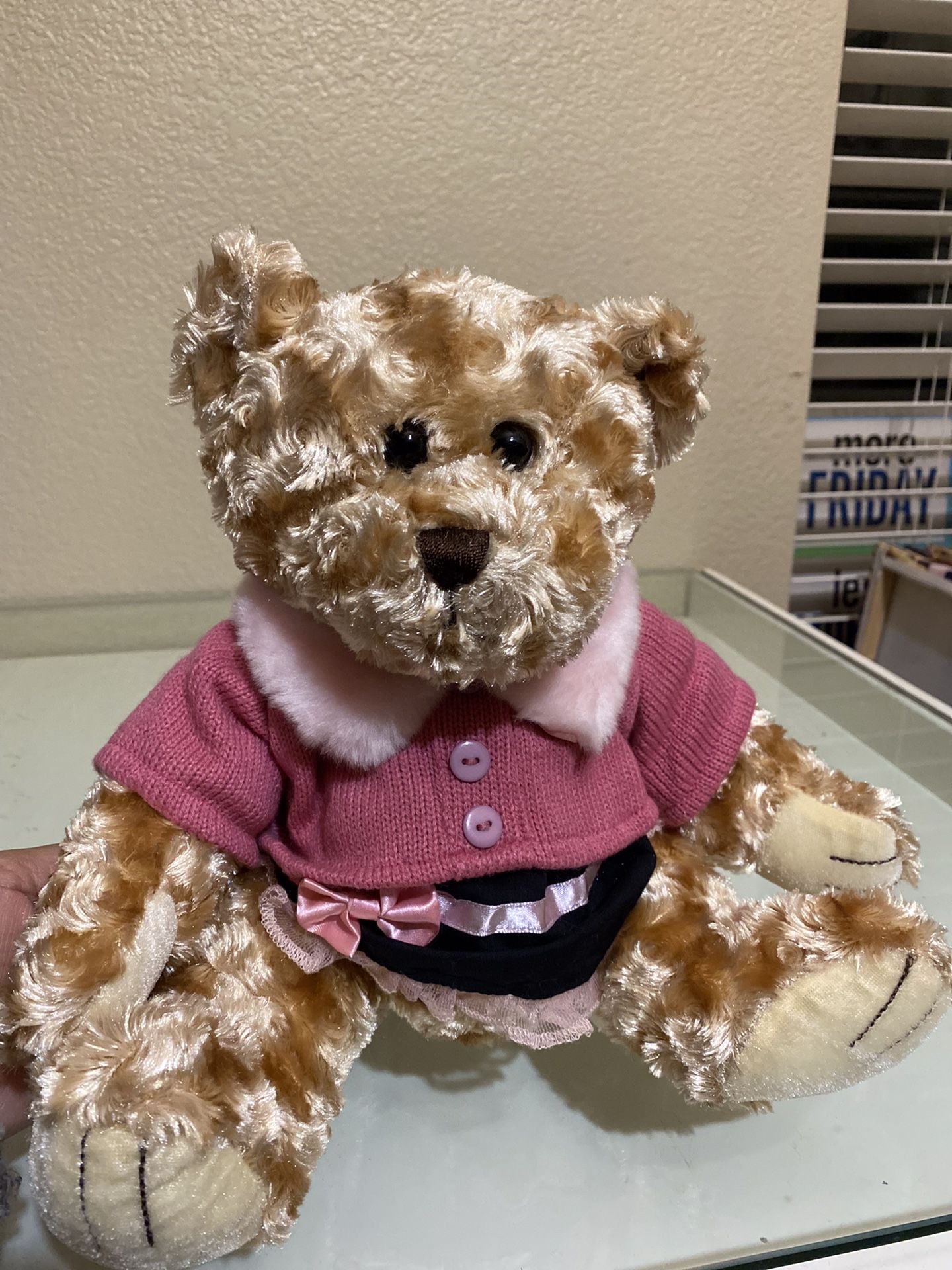 Beautiful Unique Teddy Bear with Pink Sweater