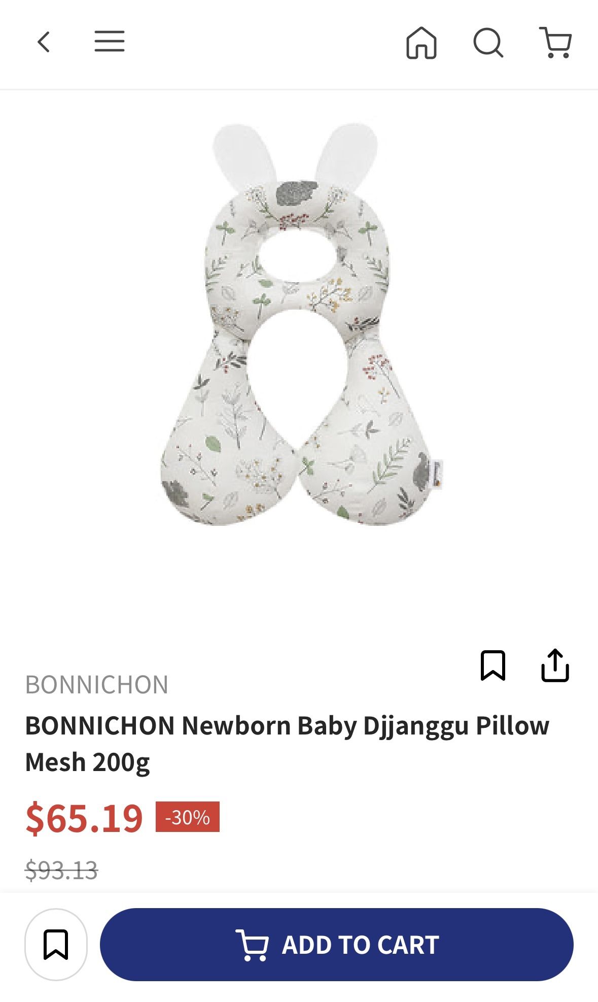 100% Cotton Baby Head Shaping Pillow
