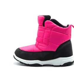 Toddler Girls Warm Insulated Waterproof Winter Rain Snow Boots, Fuchsia,
