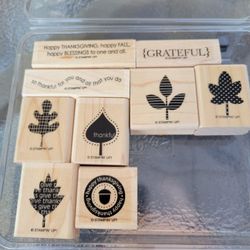 Stampin Up Fallen Leaves Rubber Stamp Set