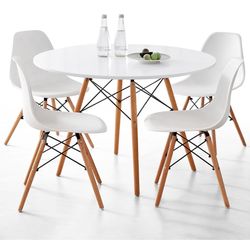 White Dinning Table And 4 Chairs Set