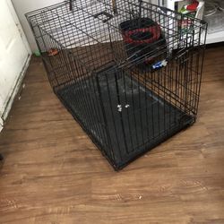 Collapsible Dog Gage w/ Two Openings And Pull Out Tray 