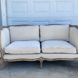 19th Century French Provincial Style Settee Loveseat Sofa Antique Vintage