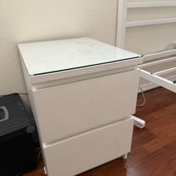 White IKEA Bedside Table 