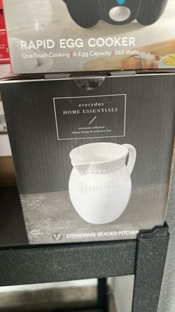 1.5 stoneware beaded  pitcher