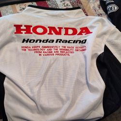 Red And Black Honda Racing Paddled Jacket