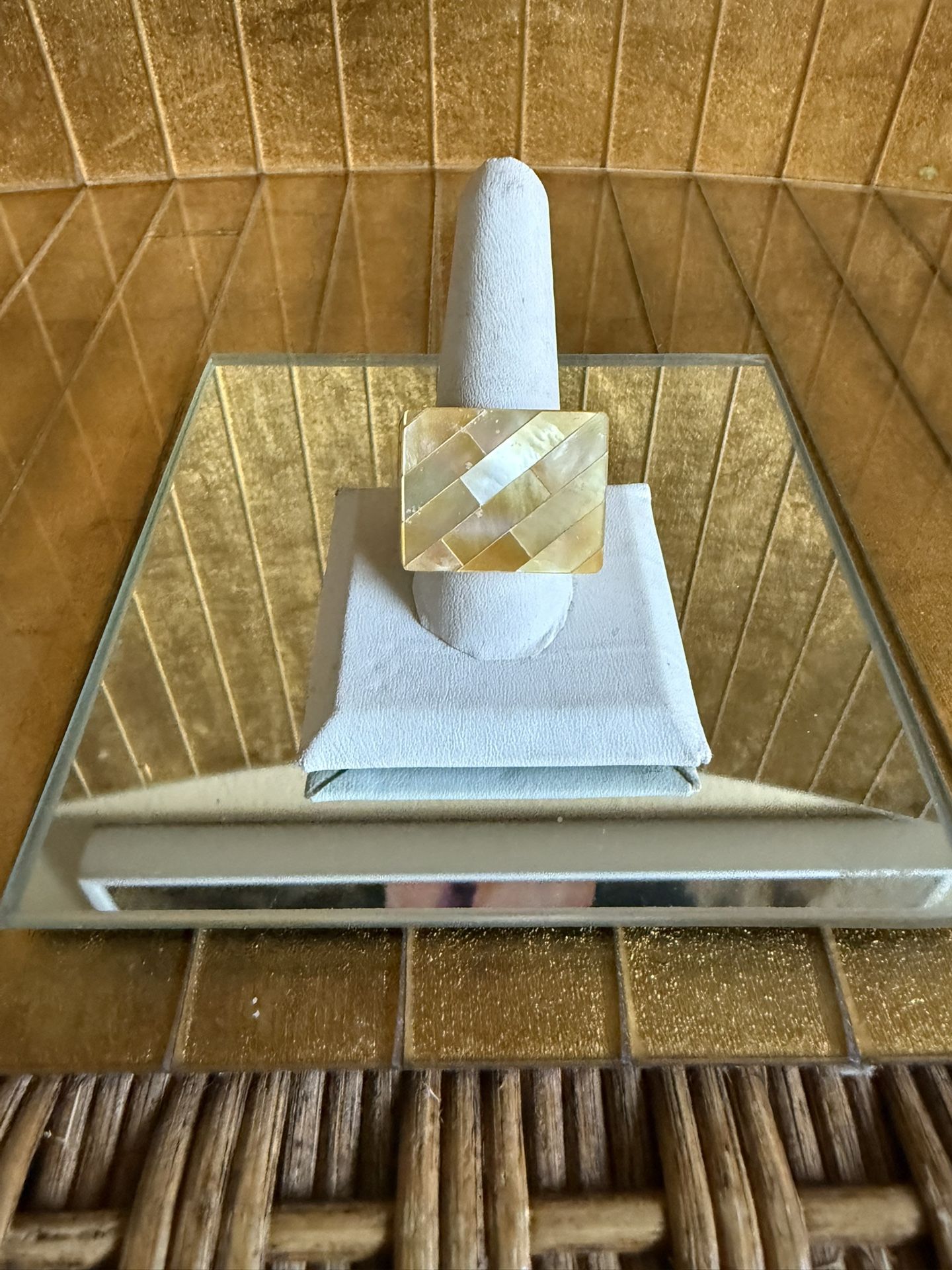 Large Mother, Pearl Mosaic Cocktail Ring