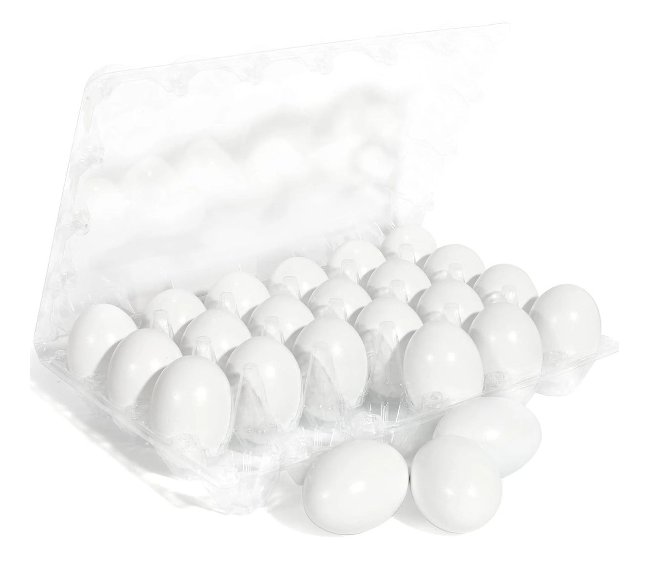 24Pcs DIY White Easter Craft Wooden Egg 2.36in