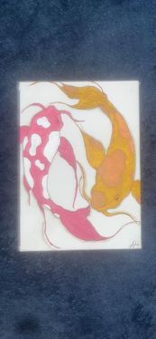 Original Artwork* “Koi” 5x7 painting