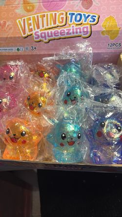 Squeezing Venting Toys 12-Pack Glitter Figures