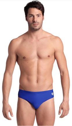Arena Men’s Feel Icons Solid Swim Briefs Royal/White Size 40 NWT Training Suit