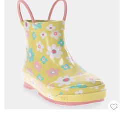 Floral Print Rain Boots - Yellow Size #12 👧 Niña  ULTIMO PAR !!🌸🌸