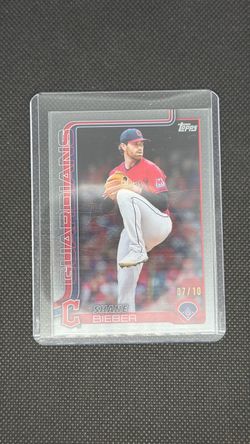 2025 Topps Shane Bieber Cleveland Guardians Clear Acetate 7/10