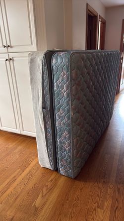 Full size mattress, box spring and railings for $50
