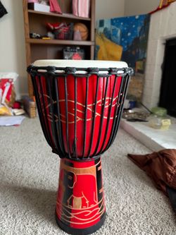 Hand-Painted Djembe Drum