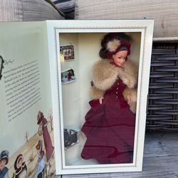 Vintage Hallmark Victorian Elegance 1994 Barbie Brunette Ice Skate Mattel #12479