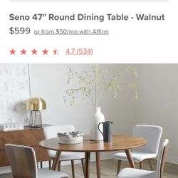 Article Seno Round Dining Table & Sede Dining Chairs (2) 