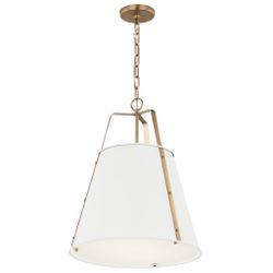 Kichler Etcher 2-Light Pendant ā White & Champagne Bronze | 18"