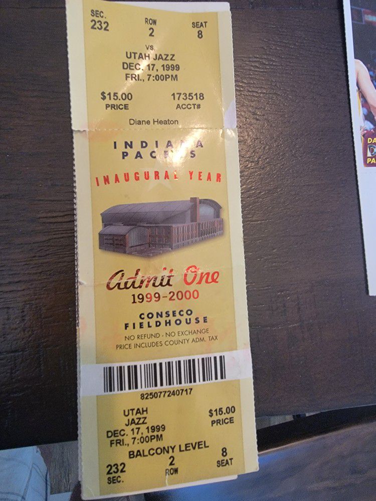 NBA Indiana Pacers Ticket Stubs With BONUSES 