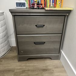 Pair Of Grey Nightstands 