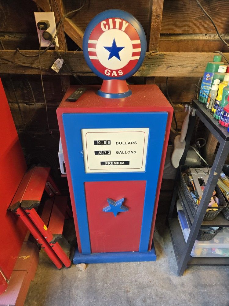 Little Gas Pump  Storage Cabinet W/light