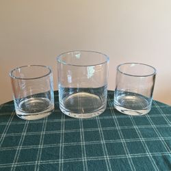 Pottery Barn Glass Hurricane Candle Holders