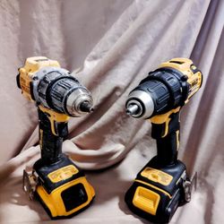 2 DeWalt 20v Drills W/ Battery Each 