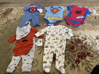 Baby Boy 0-3 Months Lot, All New With Tags, 8 Items Total