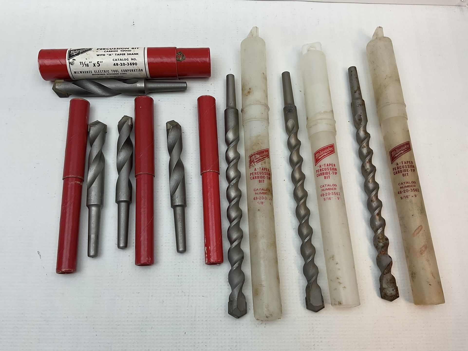 7 Milwaukee A Taper Percussion Carbide Tip Drill Bits NOS