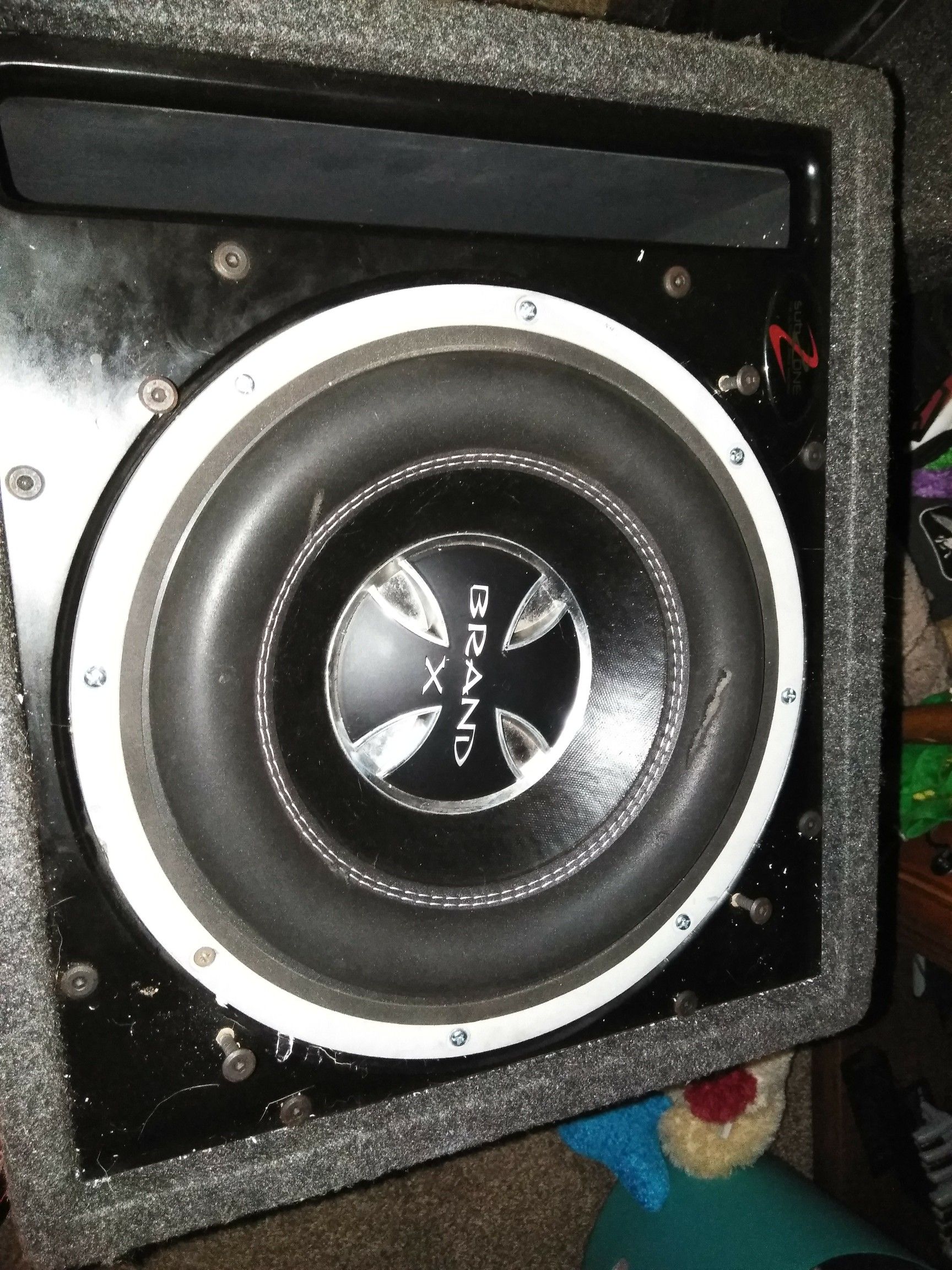12 inch brand X subwoofer in a vented box $150 or best offer