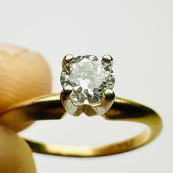 Natural Diamond Ring 0.25ct – 14K Solid Gold – VVS Clarity