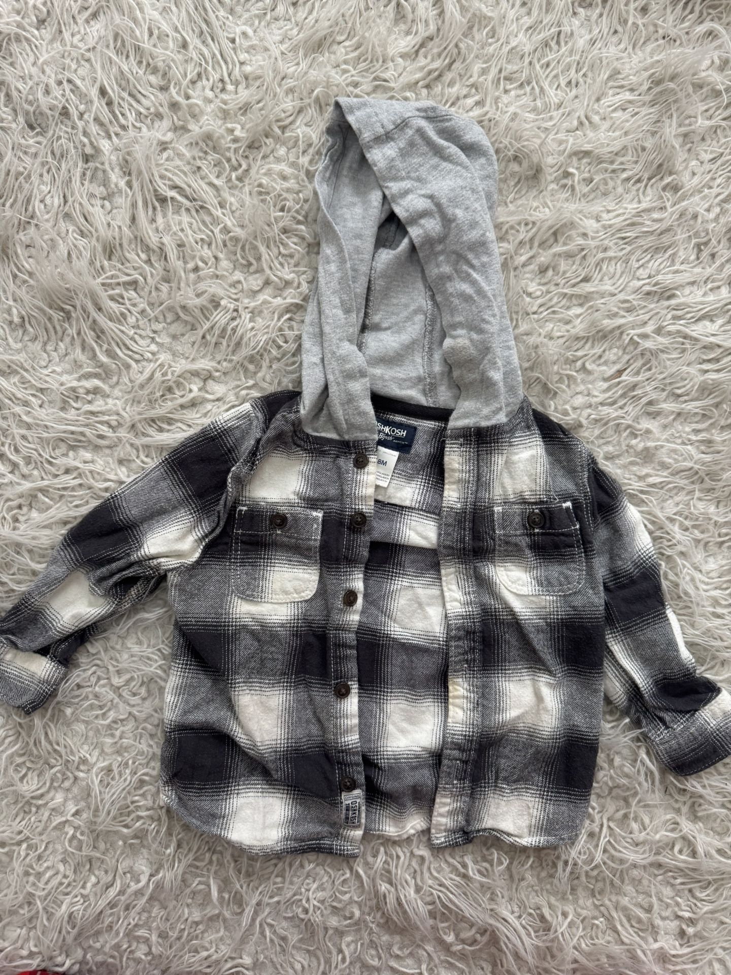 Baby Boys Flannel With Hoodie