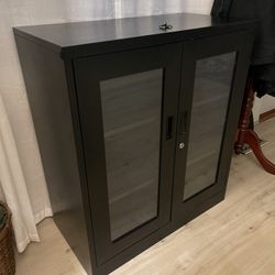 Industrial Black Metal Locking Cabinet