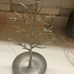 Metal Jewelry Tree, Pewter Color