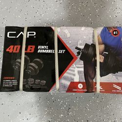 CAP BARBELL 40 POUND ADJUSTABLE VINYL DUMBBELL WEIGHT SET 40Lb