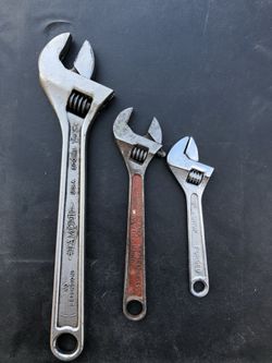 Adjustable Wrench Lot 12” 8” 6”
