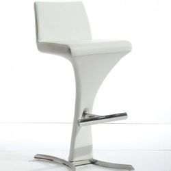VIG Modrest Ascella Bar Stool 2 Pcs in White, Leatherette