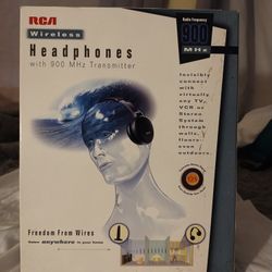 Headphones 900 MHz Transmitter RCA WHP150 Headband Wireless Opened Box