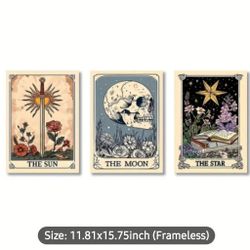 3 PIECE " THE SUN, MOON, AND STAR" TAROT CARD WALL DECOR. 