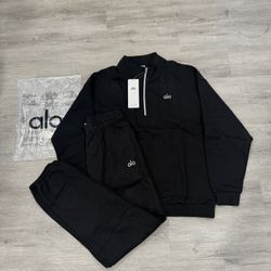 Alo Yoga Black Tracksuit Set