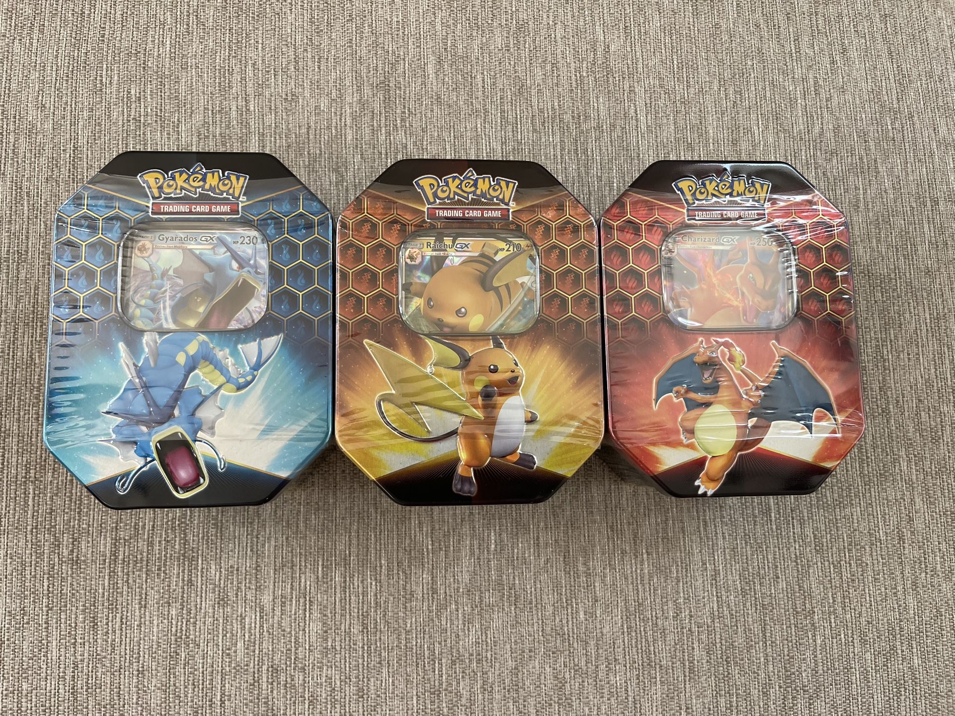 Sealed Pokemon Hidden Fates Tins Set Of 3