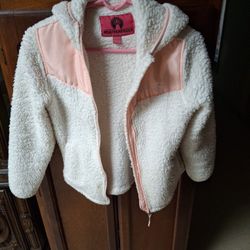 Girls  Jacket..white With Pi nk