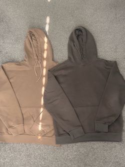 Two Hollister Hoodies Tan and Dark Gray